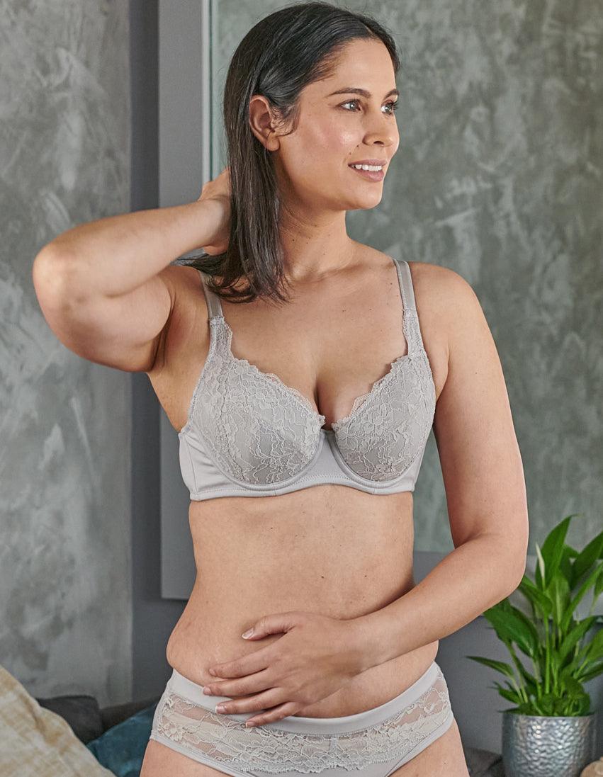 Mercury - Lace Silk & Organic Cotton Plunge Bra-1