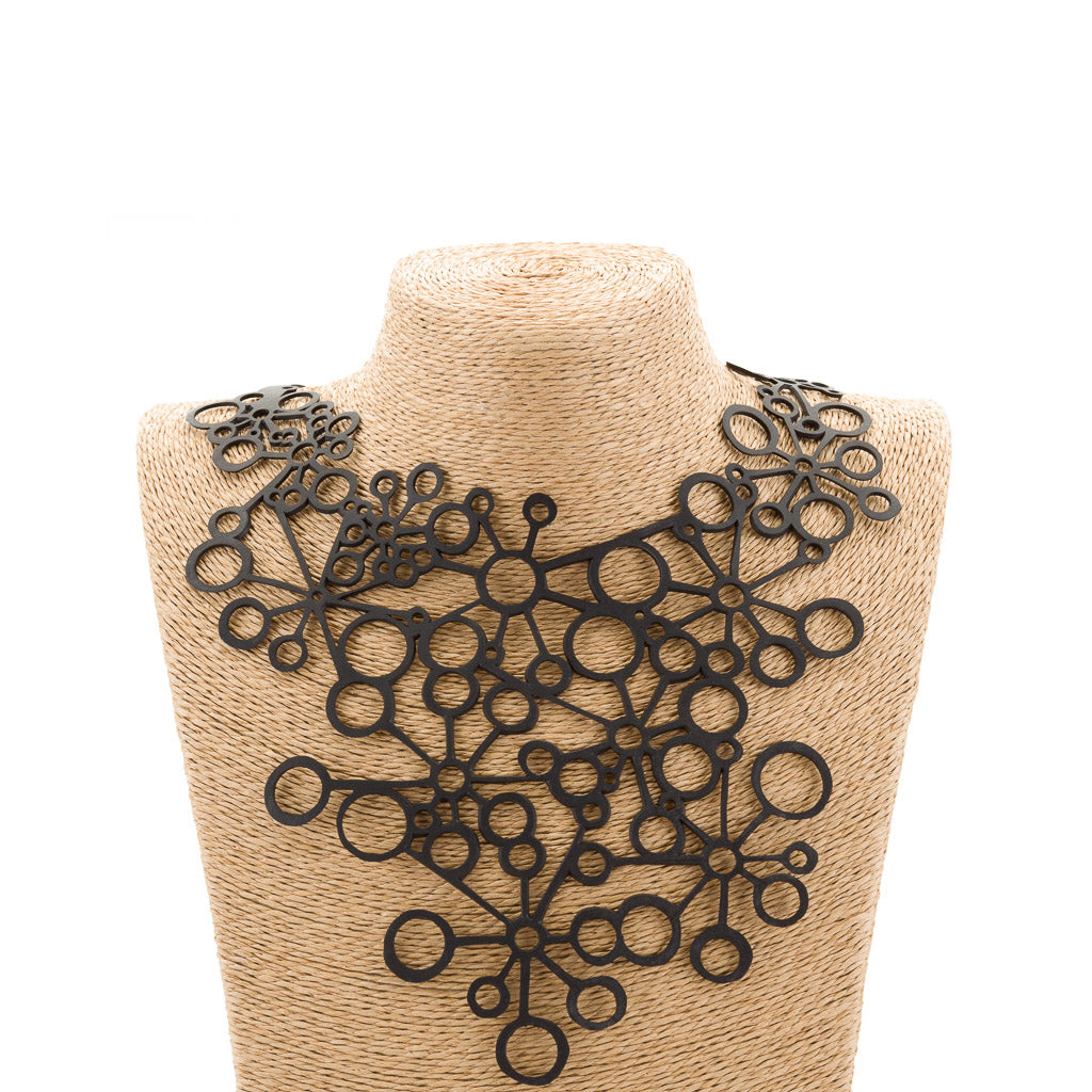 Octa Handcraft Black Statement Necklace-1