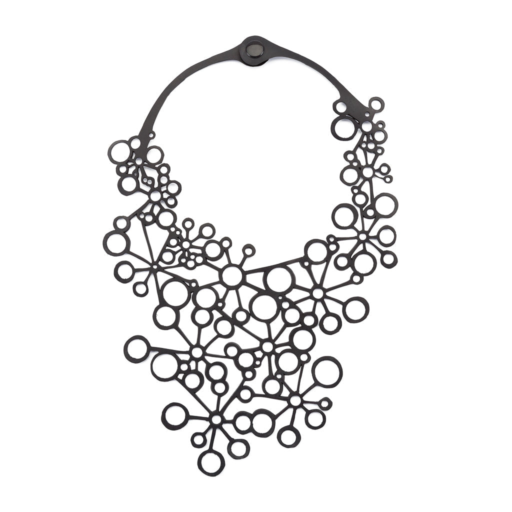 Octa Handcraft Black Statement Necklace-2