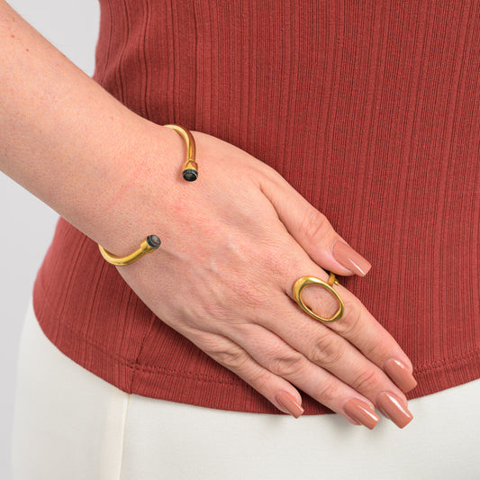 Kushikamana Recycled Brass Bangle (2 Colours)-0
