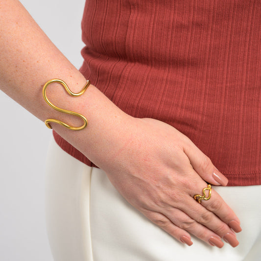 Wimbi Recycled Brass Bangle-0