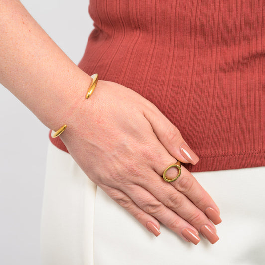 Furaha Recycled Brass Bangle-0