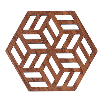Zeta Upcycled Teak Wood Coasters - Set of 2 or 4-3