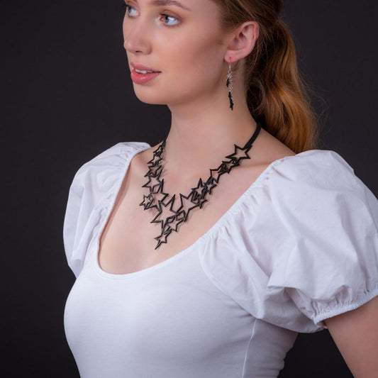 Star Upcycle Inner Tube Necklace-0