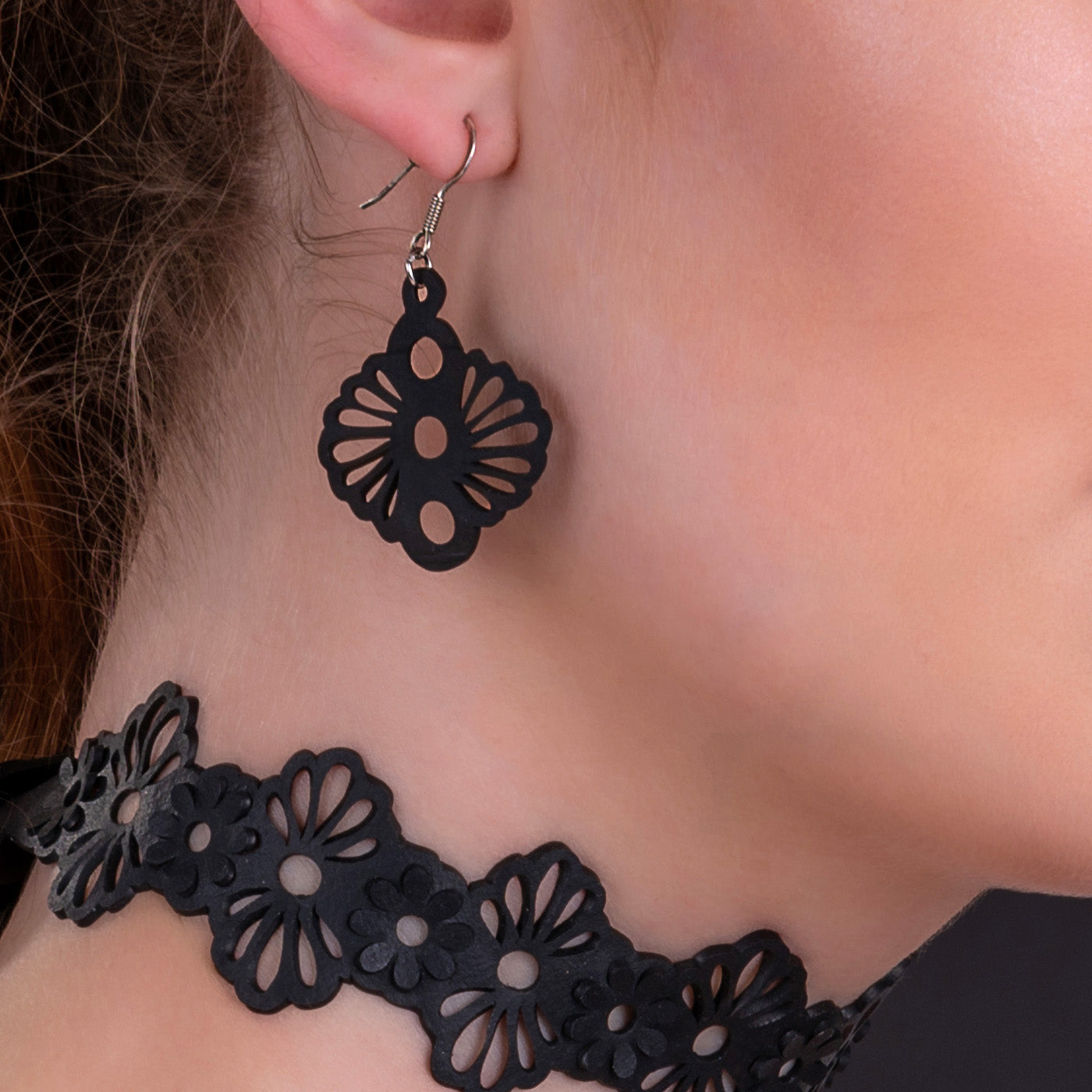 Blossom Flower Recycle Rubber Earrings-0