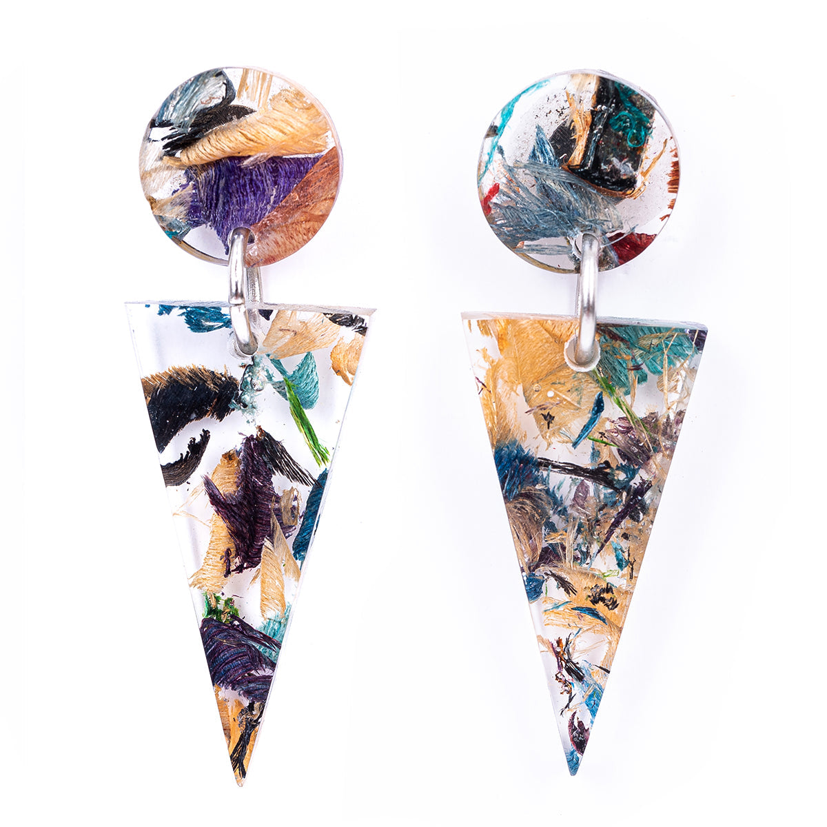 Shari Geometric Statement Resin Earrings-1