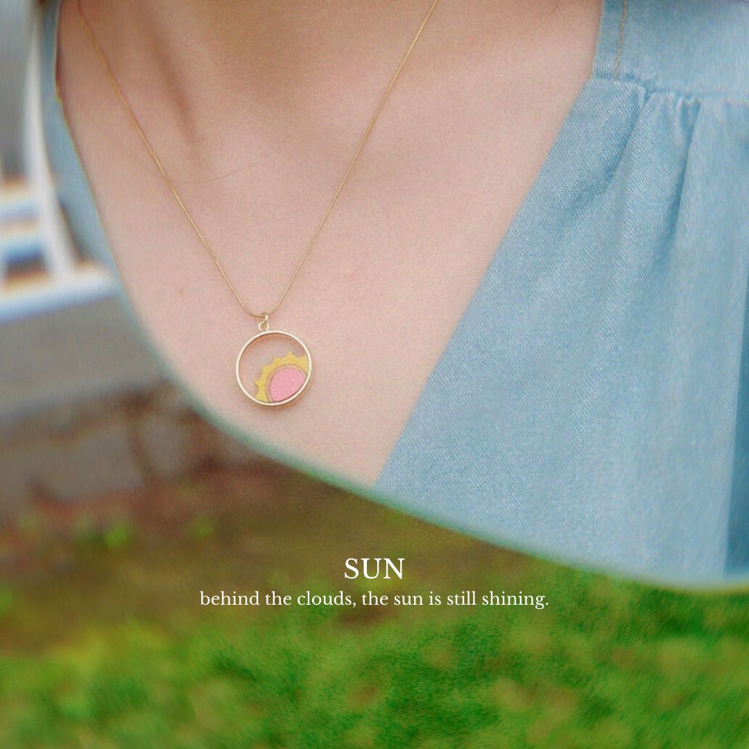 Sunshine Recycled Wood Gold Necklace-3