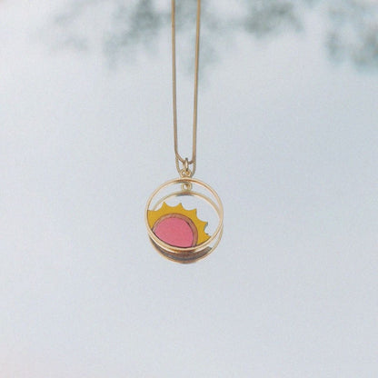 Sunshine Recycled Wood Gold Necklace-4