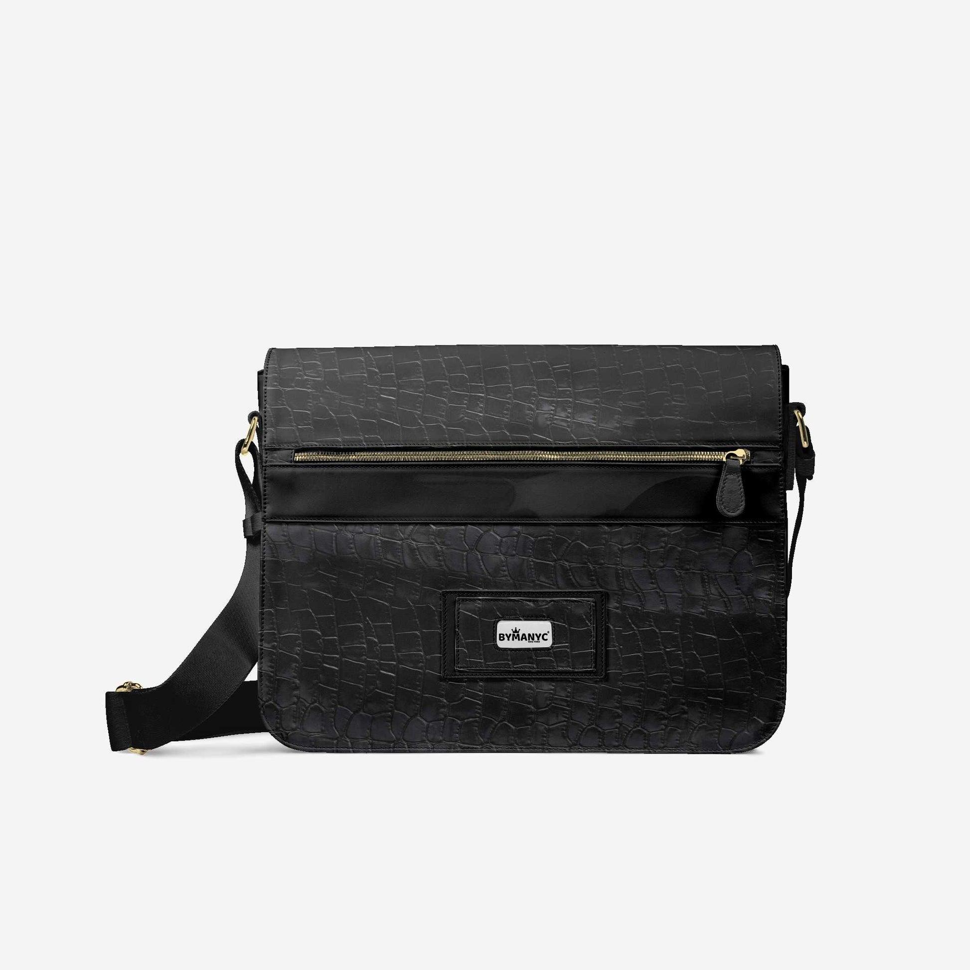 Vegan Luxe City Messenger Bag 16” | BYMANYC ® New York Milano Street Edge-0