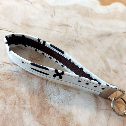 African Print and Leather Key Fob | Wristlet | Key Holder-2