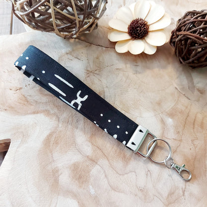 African Print and Leather Key Fob | Wristlet | Key Holder-6