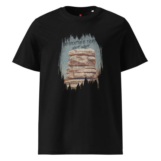 Adventure Does Not Wait - Organic Cotton T-Shirt – Rock Formation Design-0