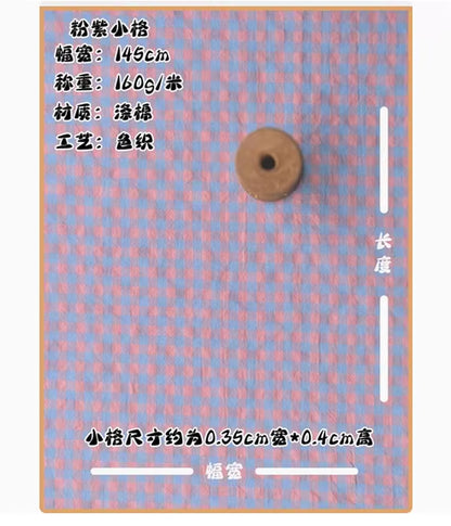Half Meter Little Plaid Polyester Cotton Fabric for Dress Shirt Short Pants Upper Clothes Garment Scarf Material CR-904