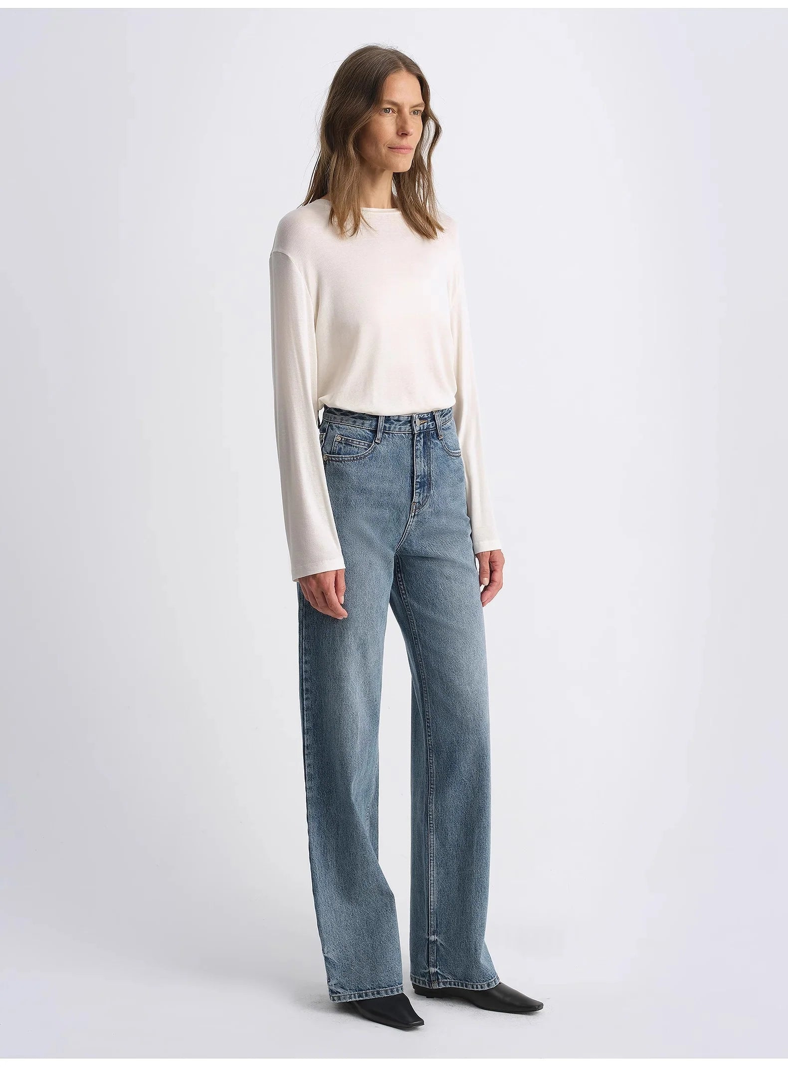 Classic Retro Old Money Style, Craft Washed Organic Cotton, Retro Straight Slim Jeans