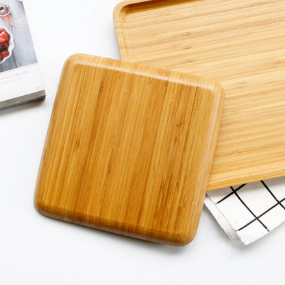 Bamboo Square round Tray Dinner Plate