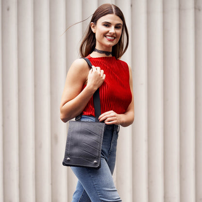 Spencer Recycled Rubber Vegan Crossbody Bag (3 Sizes Available)-2