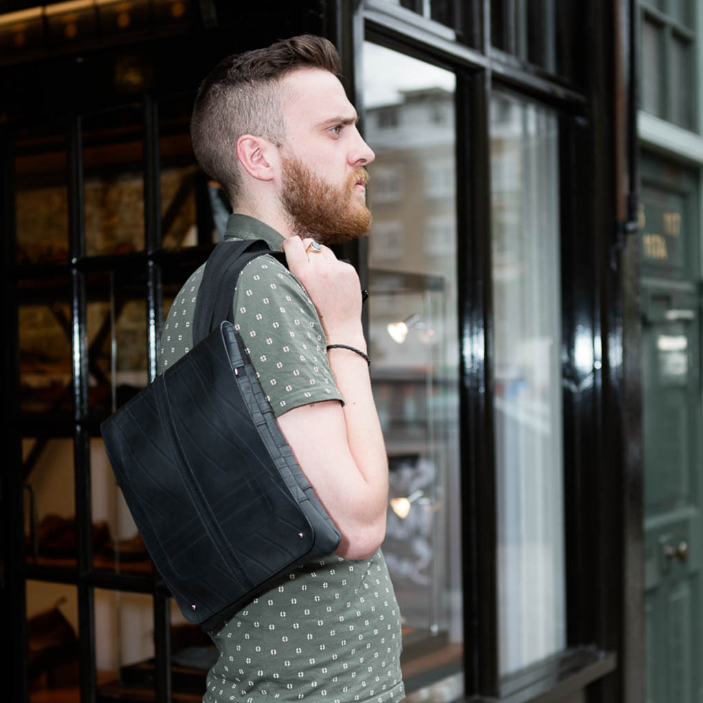 Spencer Recycled Rubber Vegan Crossbody Bag (3 Sizes Available)-1