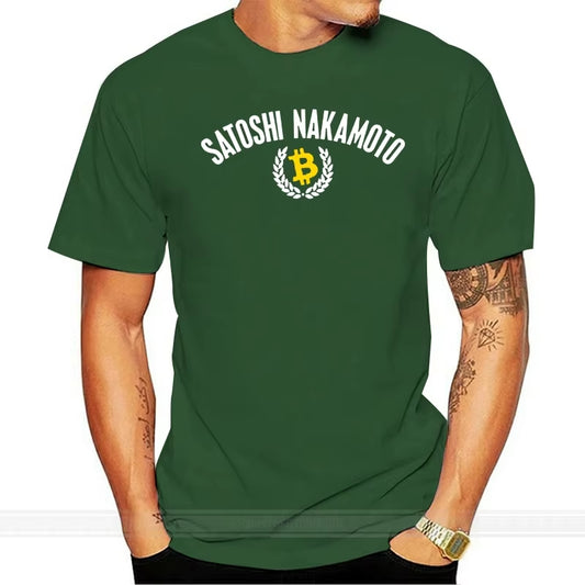 Satoshi Nakamoto T-Shirt - BTC Bitcoin Cryptocurrency Blockchain - 6 Colours Fashion T-Shirt Men Cotton Brand Teeshirt