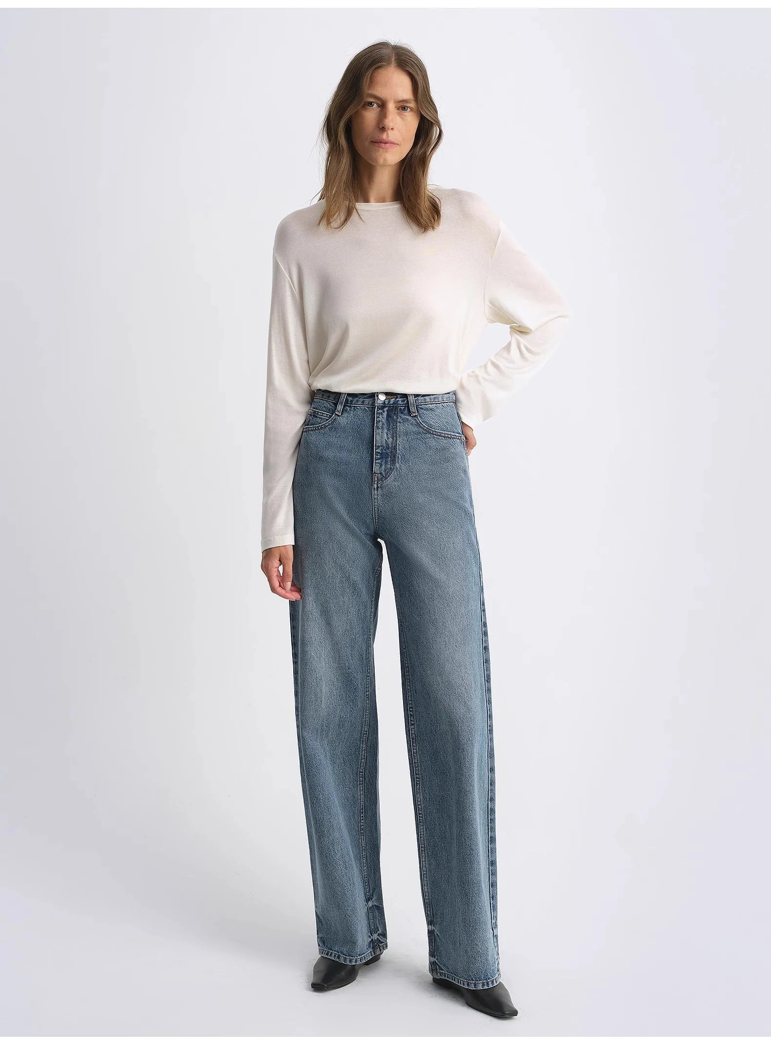 Classic Retro Old Money Style, Craft Washed Organic Cotton, Retro Straight Slim Jeans