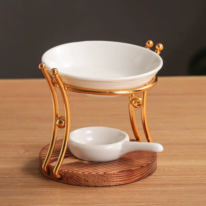 Essential Oil Burner Scented Wax Melt Burner Tealight Candle Holder Diffuser Ceramic Furnace Oil Warmer for Yoga Decor Ornament