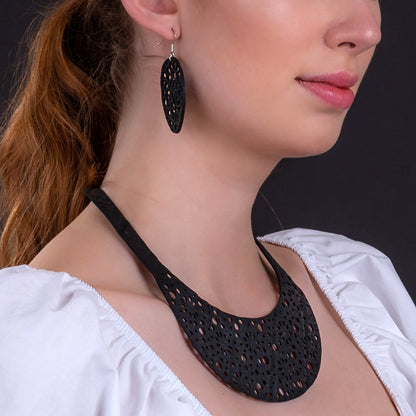 Seraphine (II) Recycled Rubber Oval Earrings-3