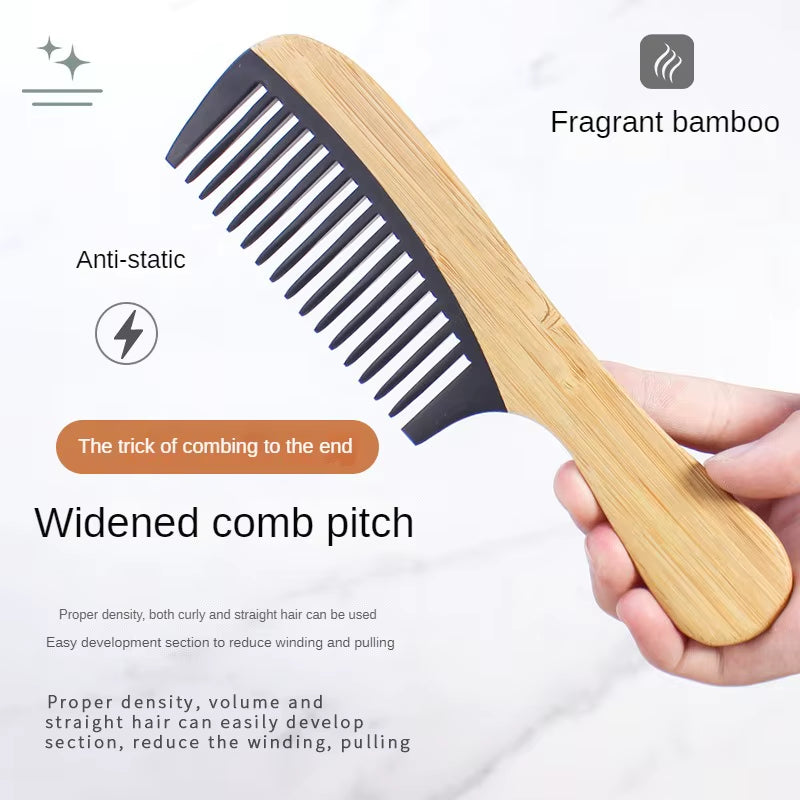 Natural Bamboo Wooden Tail Hair Combs Anti-Static Hairs Care Healthy Massage Close-Tooth Comb Professional Barber Styling Tools