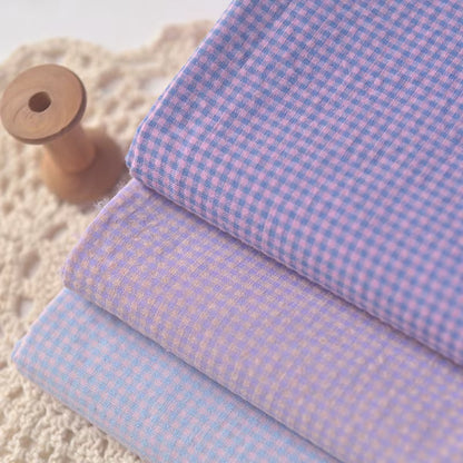 Half Meter Little Plaid Polyester Cotton Fabric for Dress Shirt Short Pants Upper Clothes Garment Scarf Material CR-904