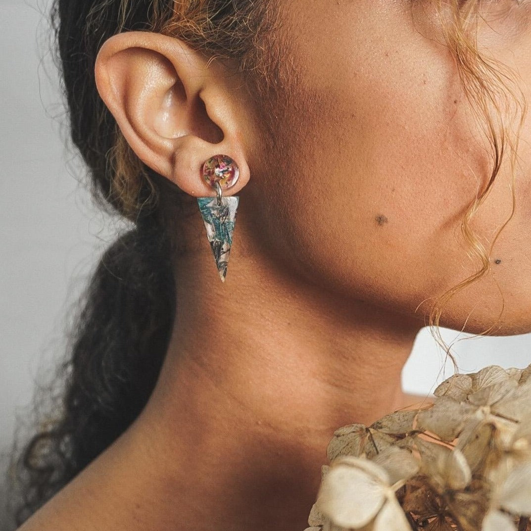 Shari Geometric Statement Resin Earrings-0