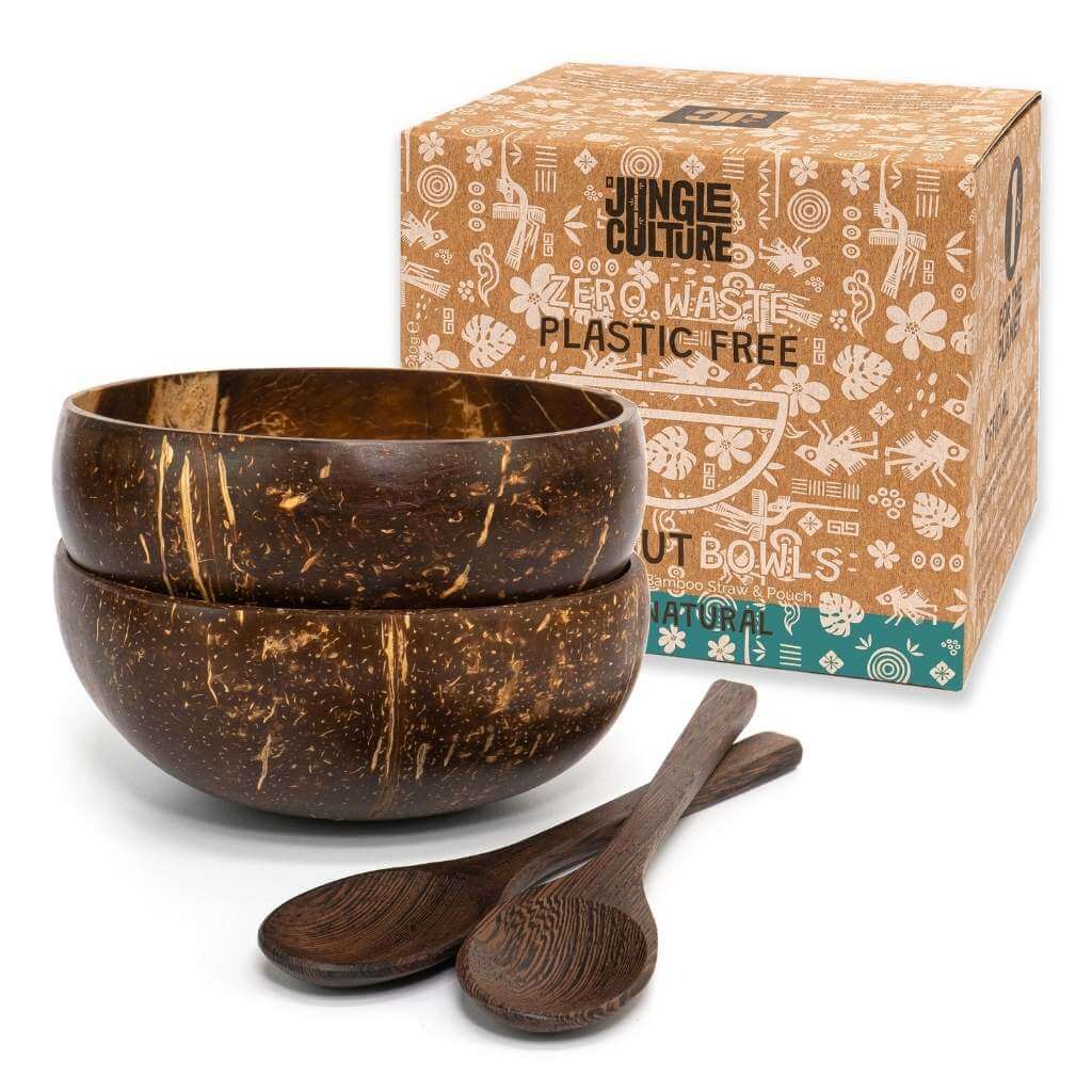 Eco-friendly Coconut Bowls & Spoons Set of 2-15