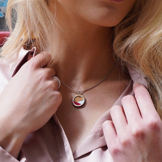 Conture Recycled Wood Silver Necklace (6 Colours available)-0