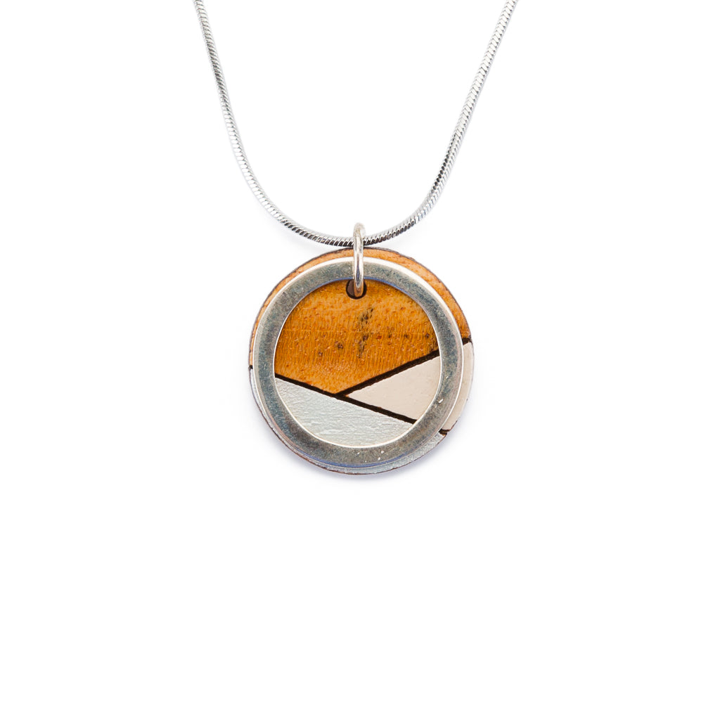 Conture Recycled Wood Silver Necklace (6 Colours available)-5