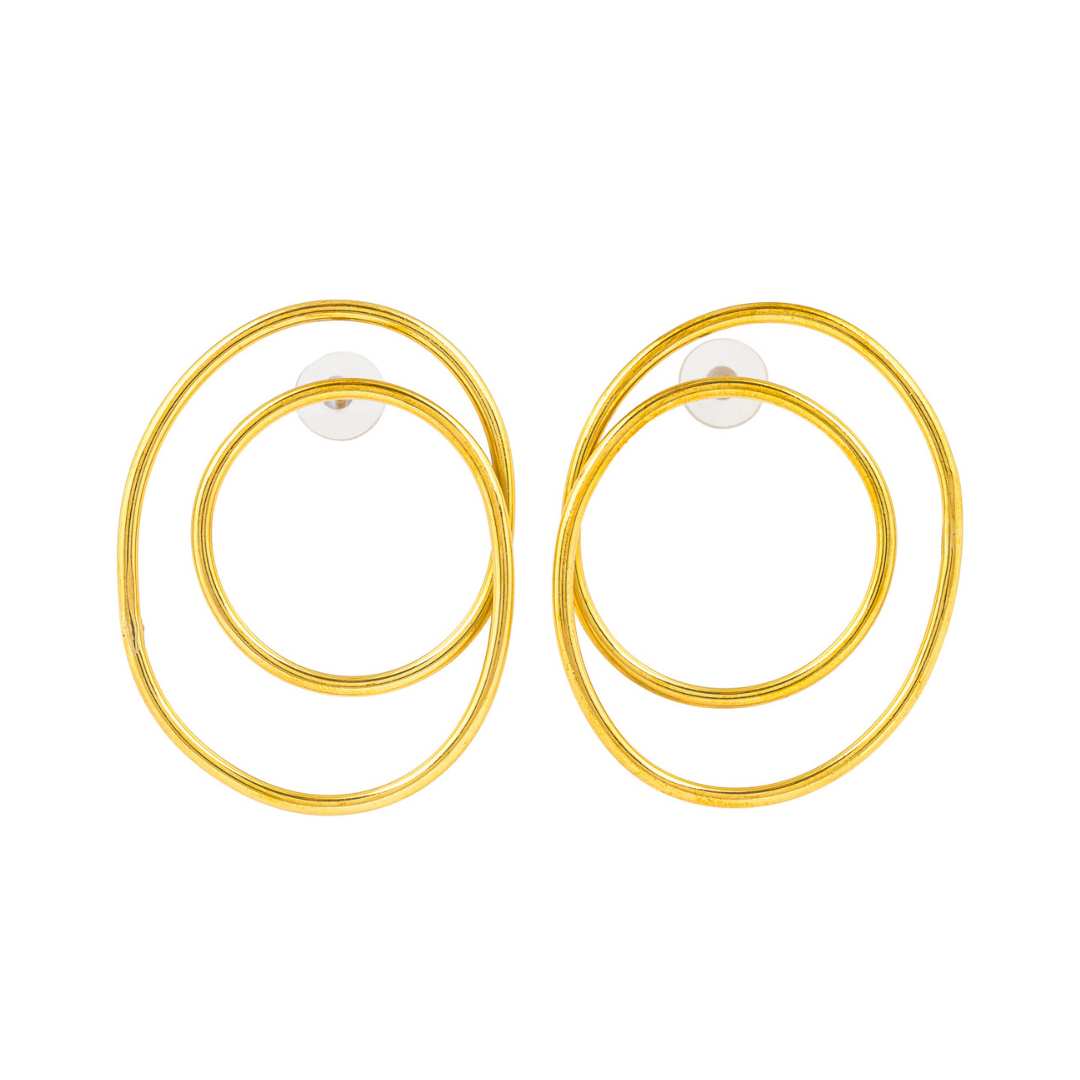 Dira Recycled Brass Statement Earrings-1