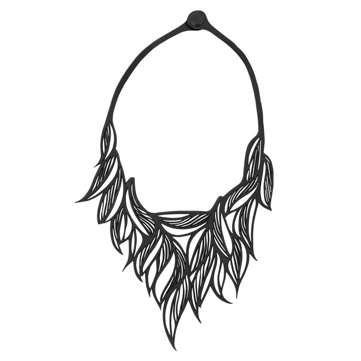 Paguro Upcycle Sula Vine Recycled Rubber Necklace with Leaf Design-1